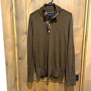 Banana Republic Snap Collar Merino Wool Pullover Sweater Size Medium